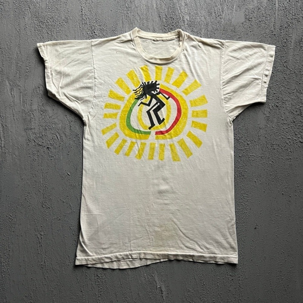 Vintage‎ Rasta Shirt Medium White 1970s Sun Reggae